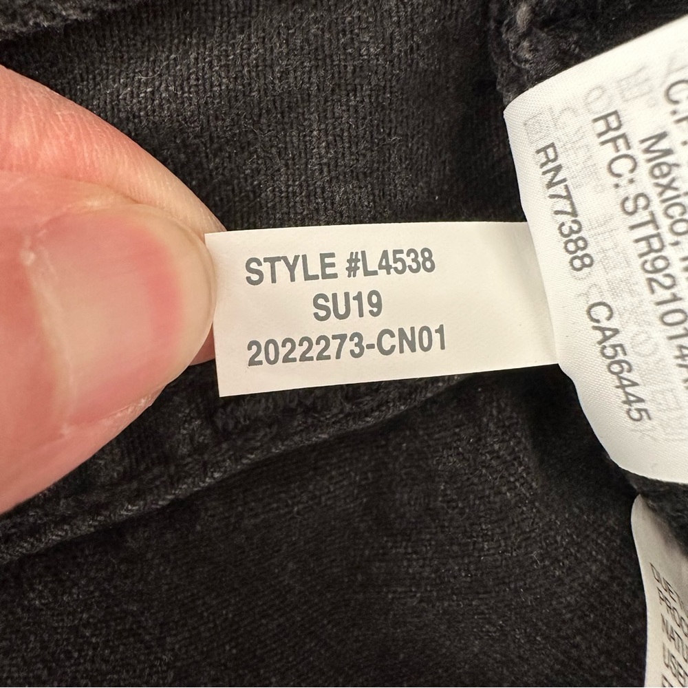 Madewell High Waist Button Front Rigid Denim A-Line Skirt Black Lunar | 28 - Picture 13 of 13